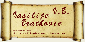 Vasilije Bratković vizit kartica